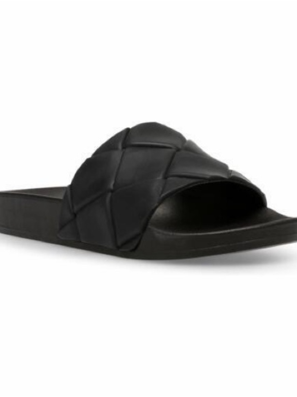 Madden Girl Flynn Black Quilted Slide Sandals